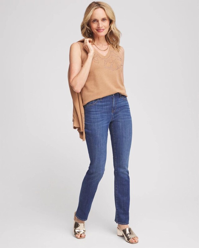 Floral Heatset V-neck Sweater Tank - image 2